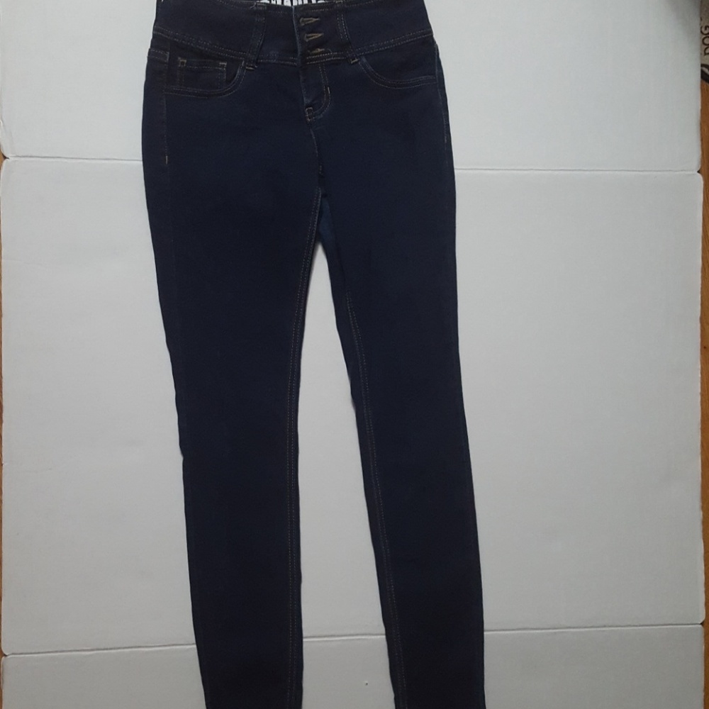 Hydraulic Skinny Jeans Denim Hi Waist Button